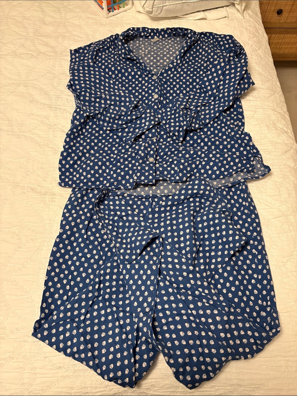 Old Navy block print Blue pink cotton Pajama Set